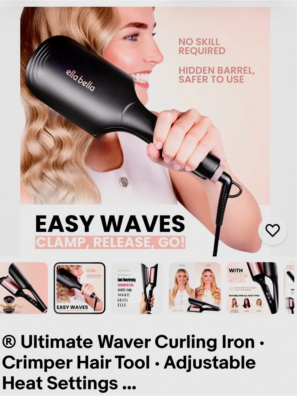 Compact Black and Rose Gold Mini Hair Straightener